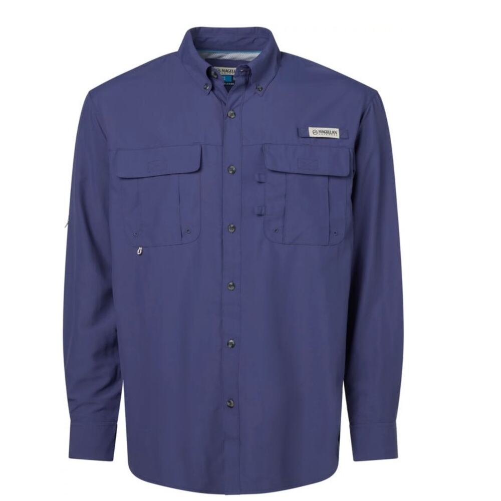 Magellan Outdoor Fishing Gear Blue Long Sleeve Large
